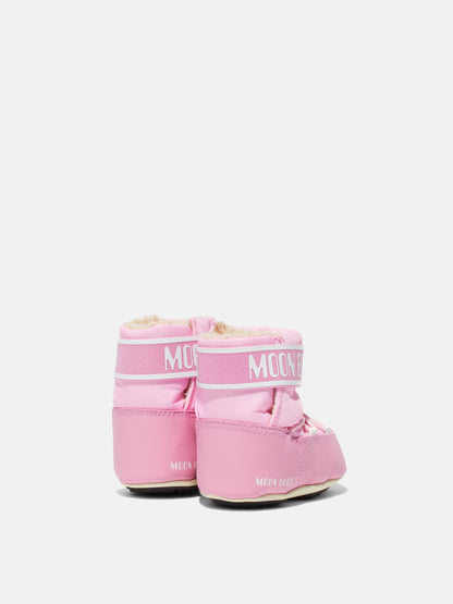 MOON BOOT CRIB PINK NYLON BOOTS