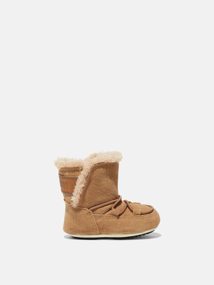 MOON BOOT CRIB BROWN SUEDE BOOTS