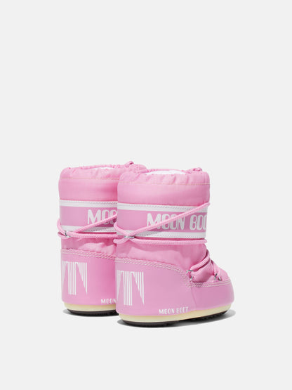 MOON BOOT ICON MINI PINK NYLON BOOTS