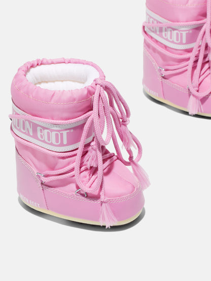 MOON BOOT ICON MINI PINK NYLON BOOTS