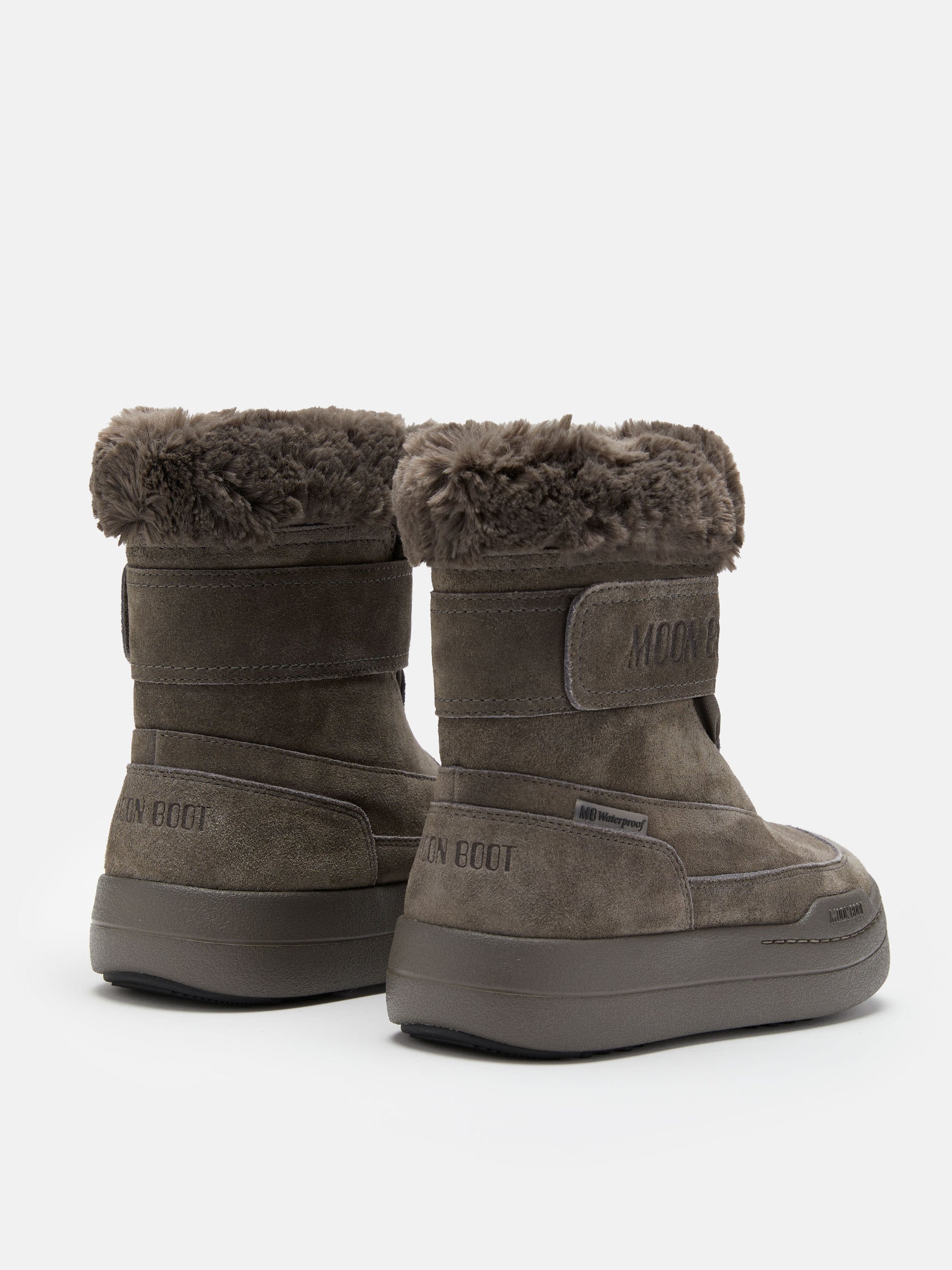 MOON BOOT JUNIOR PARK STRAP ANTHRACITE SUEDE BOOTS