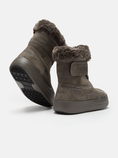 MOON BOOT JUNIOR PARK STRAP ANTHRACITE SUEDE BOOTS