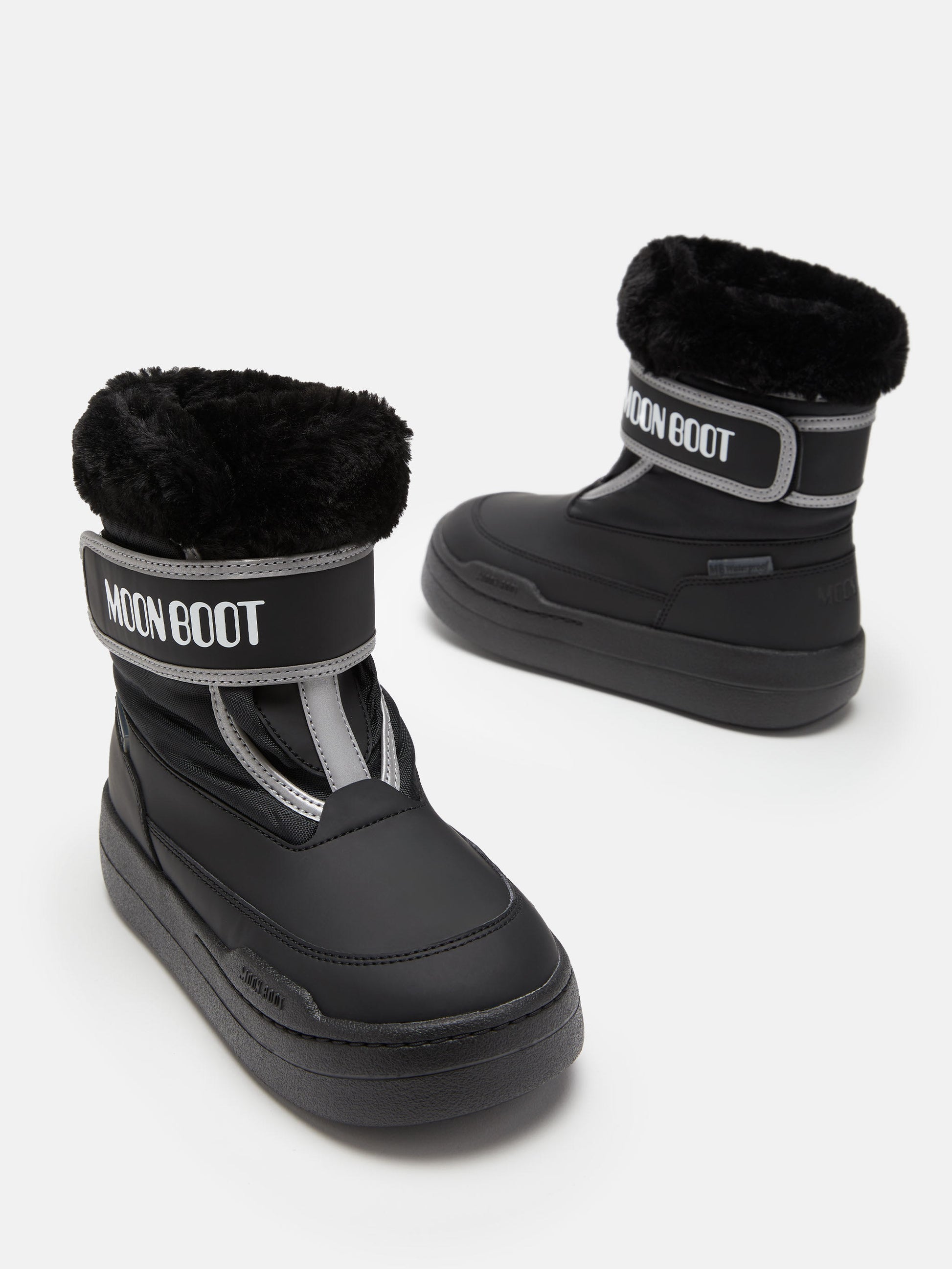 MOON BOOT JUNIOR PARK STRAP BLACK BOOTS