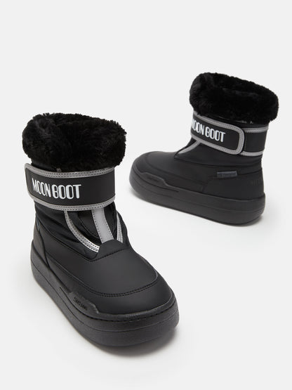MOON BOOT JUNIOR PARK STRAP BLACK BOOTS