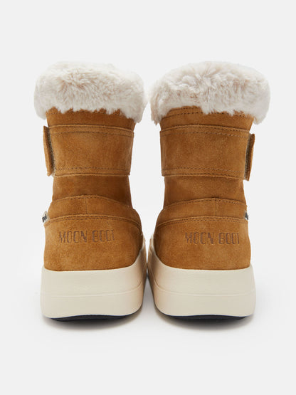 MOON BOOT JUNIOR PARK STRAP BROWN SUEDE BOOTS