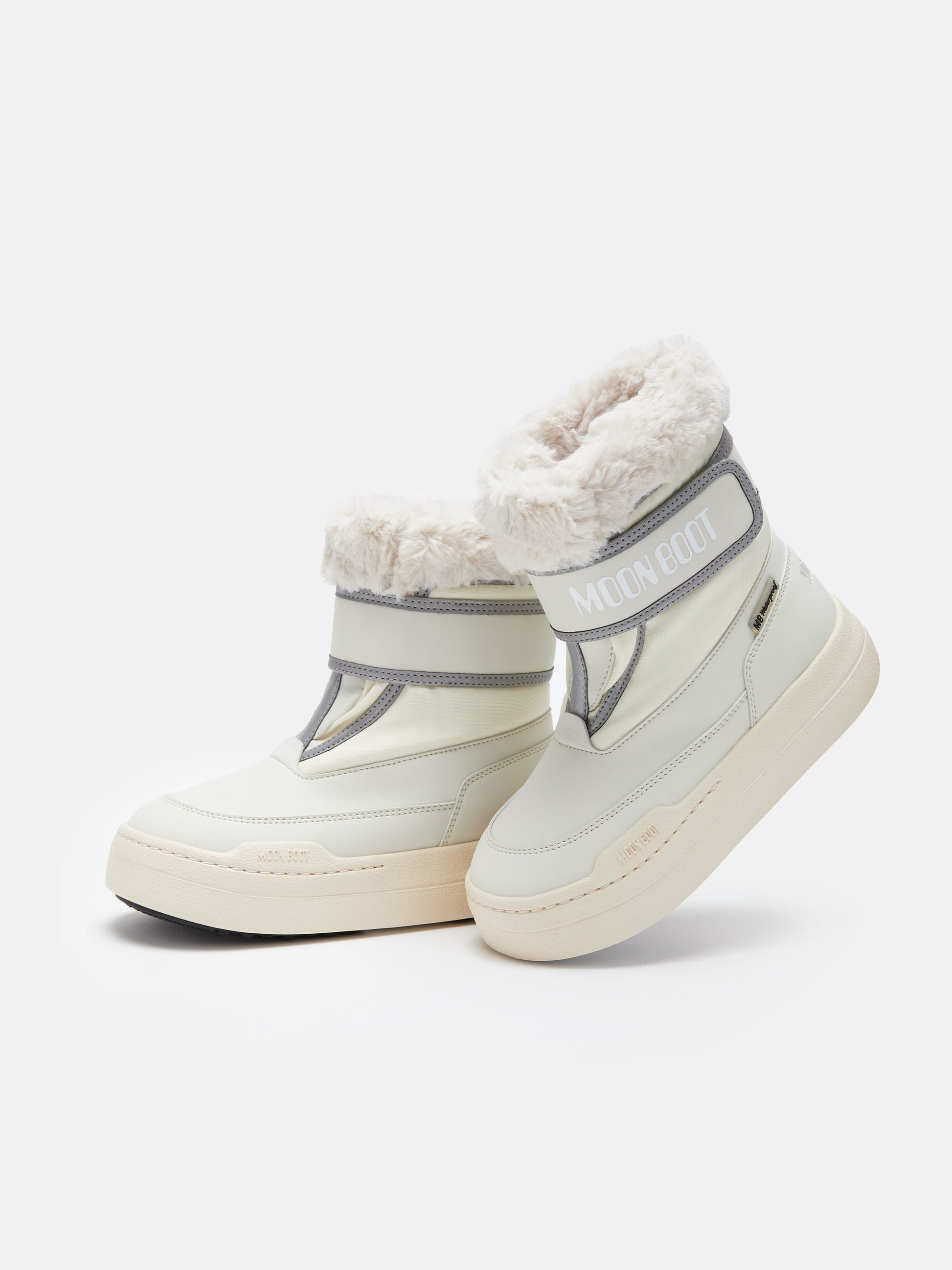 MOON BOOT JUNIOR PARK STRAP CREAM BOOTS