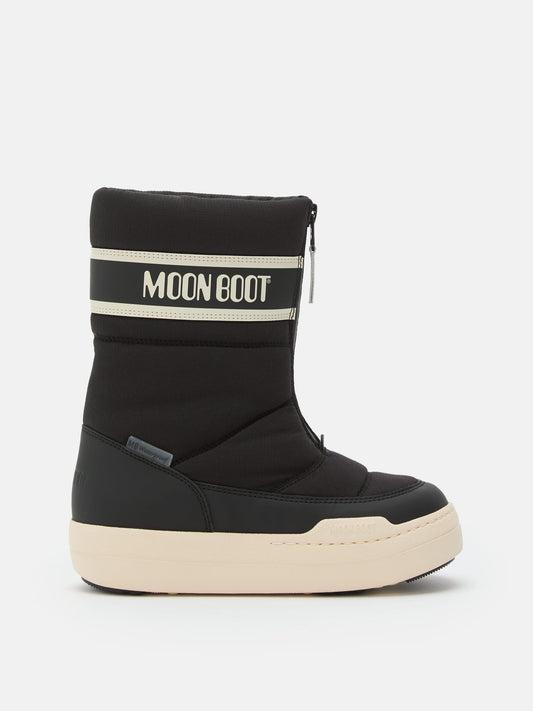 MOON BOOT JUNIOR PARK BLACK ZIP HIGH BOOTS