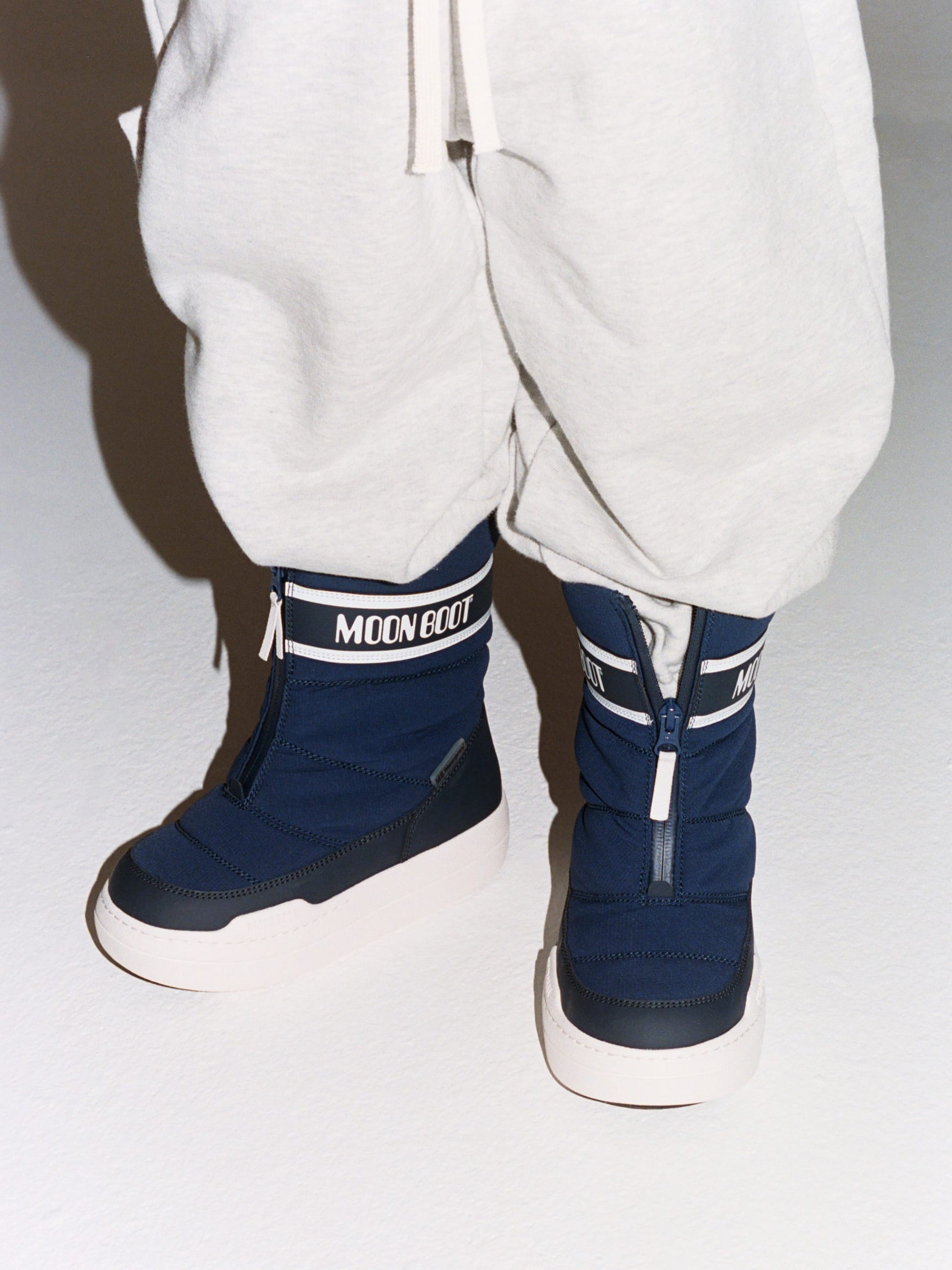 MOON BOOT JUNIOR PARK NAVY ZIP HIGH BOOTS