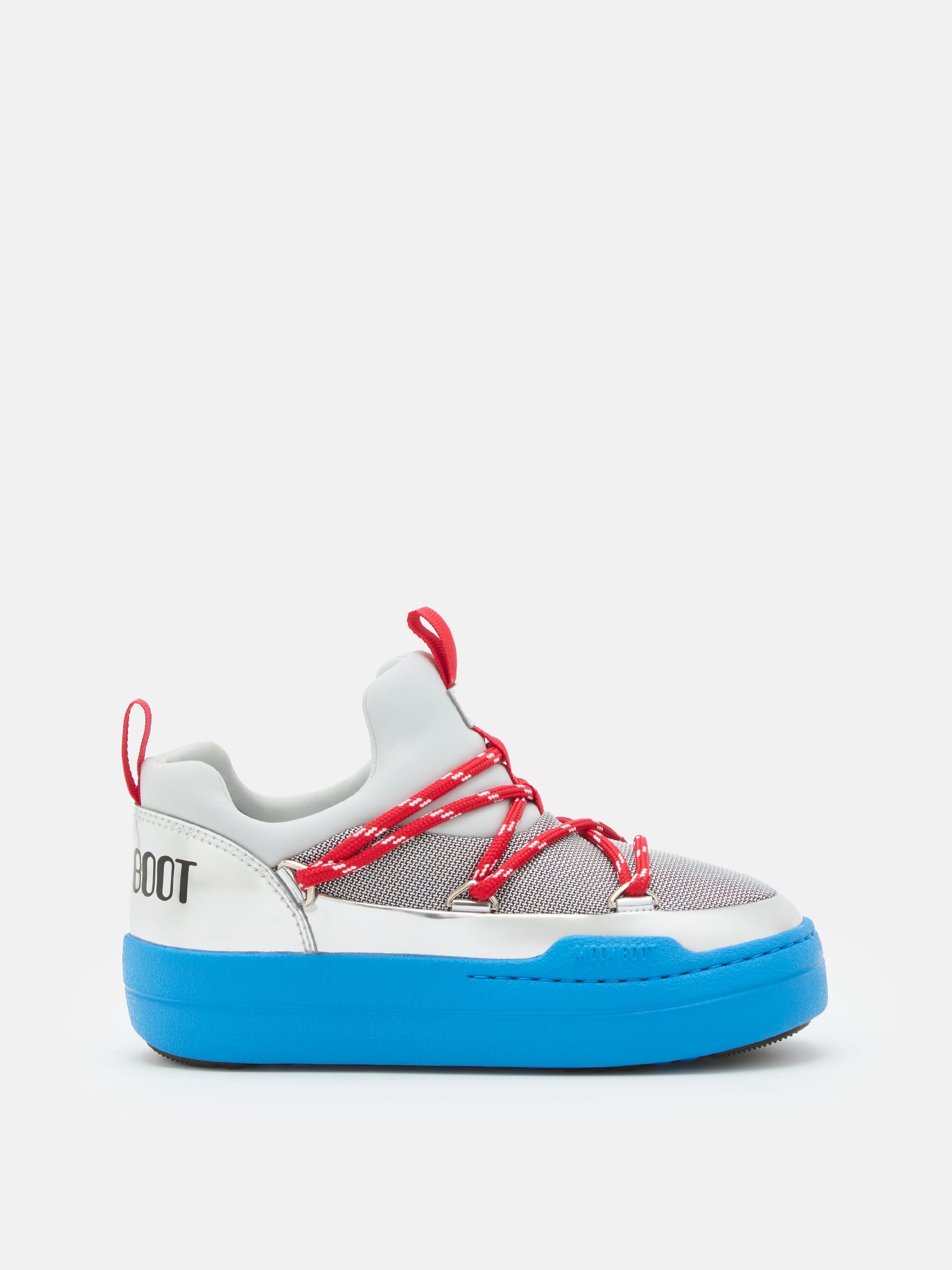 MOON BOOT JUNIOR PARK LOW LACE SILVER SPACE RACE SNEAKERS