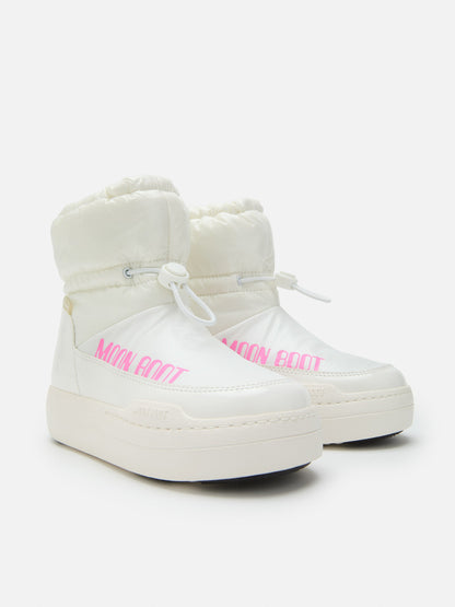 MOON BOOT JUNIOR PARK TUBE WHITE GLITTER MID BOOTS