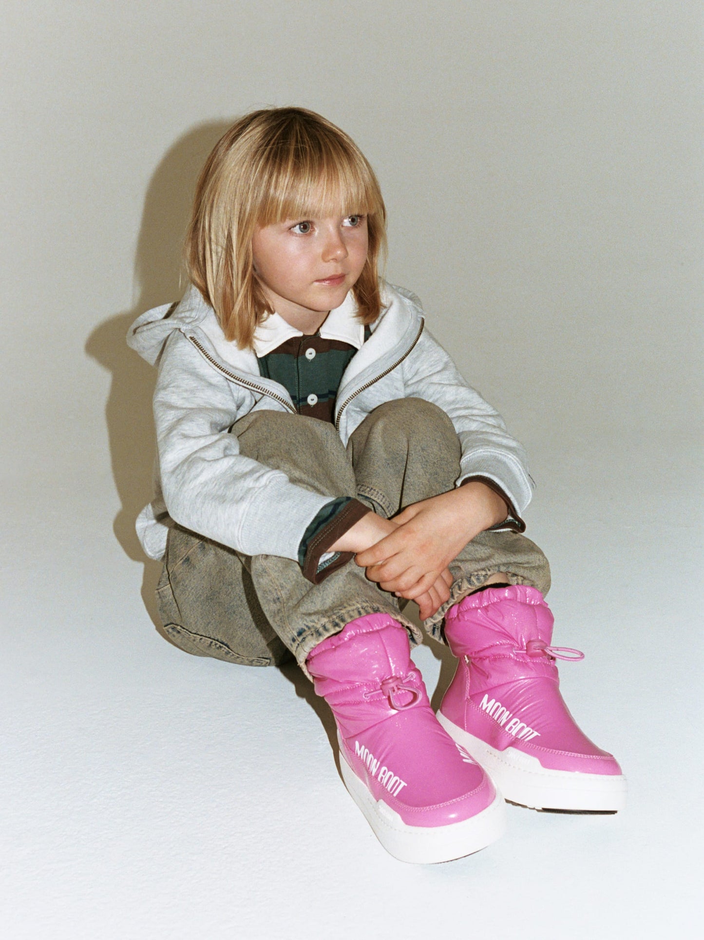 MOON BOOT JUNIOR PARK TUBE PINK GLITTER MID BOOTS